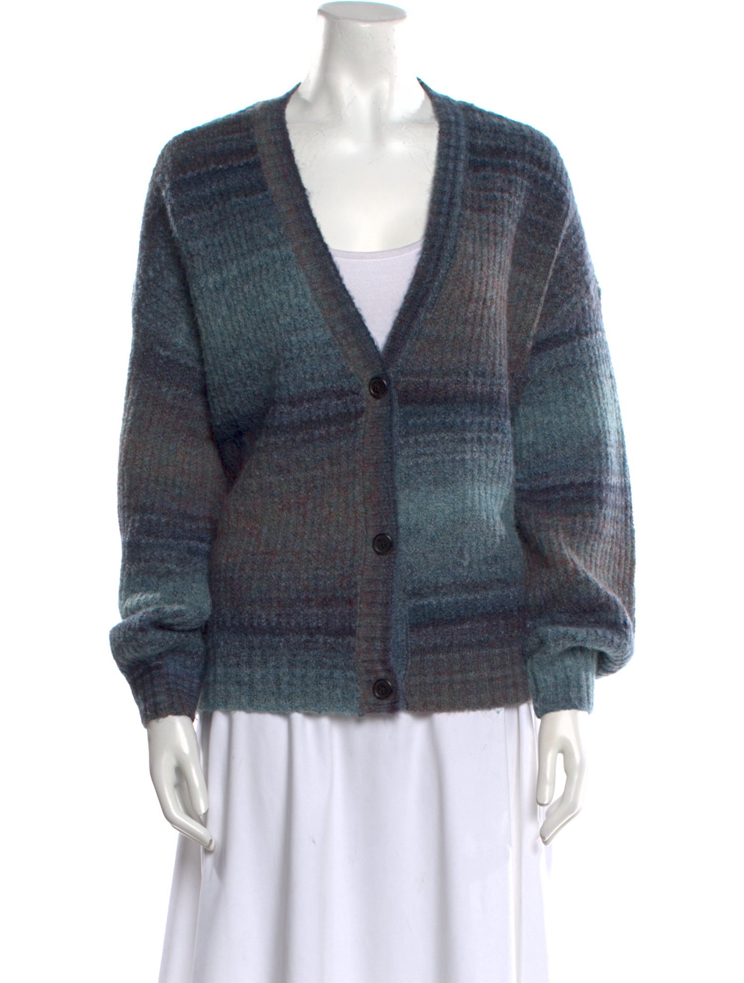 Christian Siriano Striped V-Neck Sweater