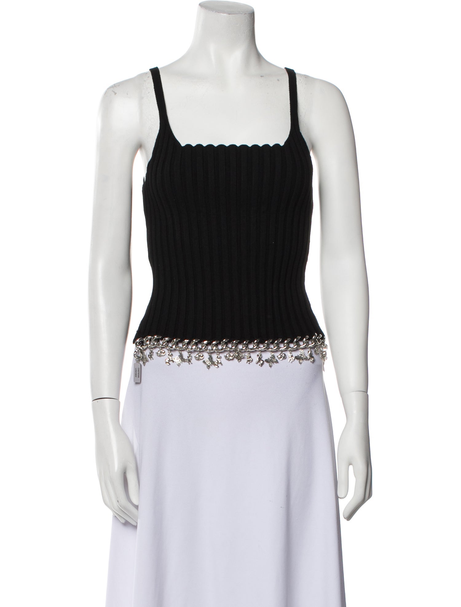 Chopova Lowena Square Neckline Sleeveless Crop Top