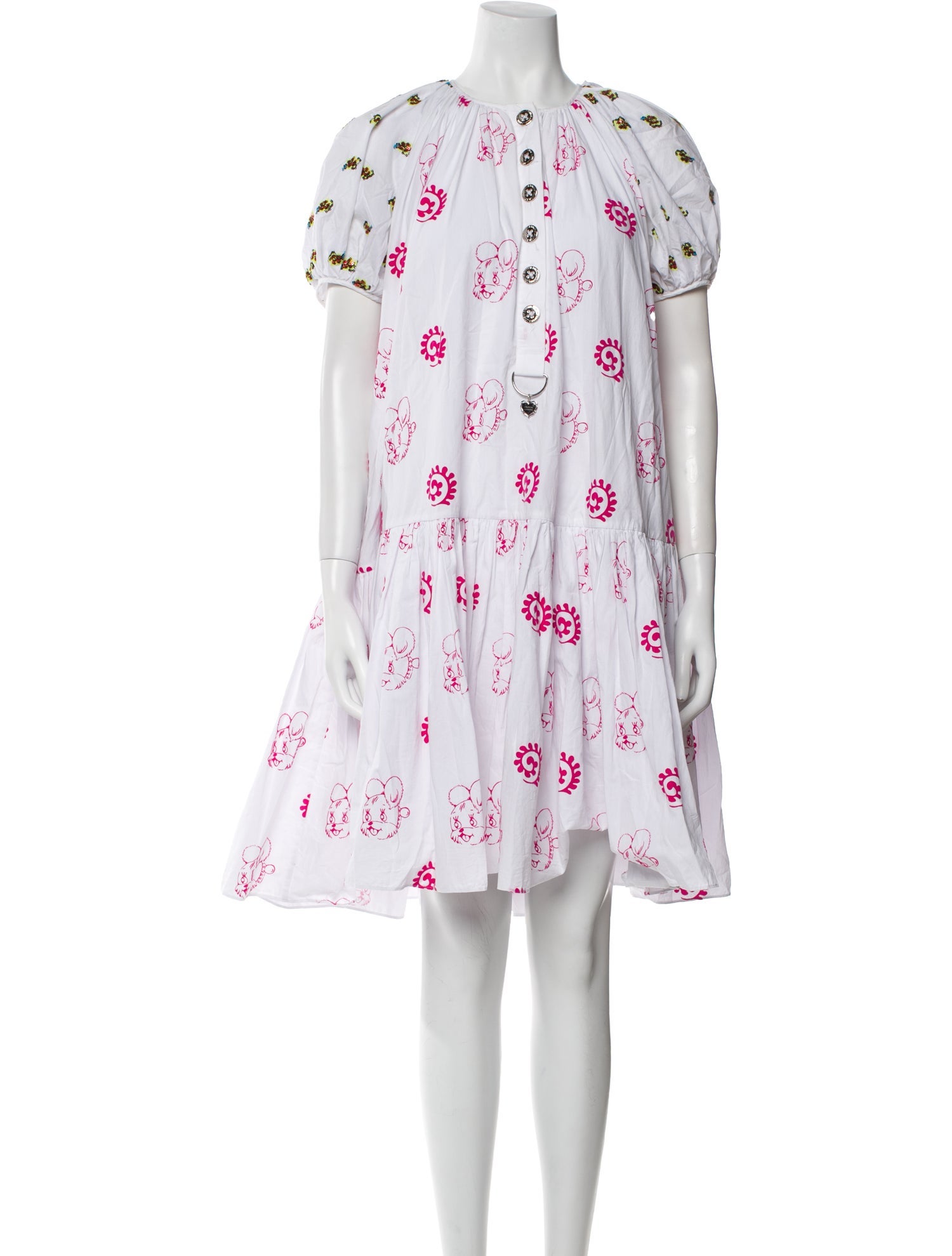 Chopova Lowena Floral Print Knee-Length Dress