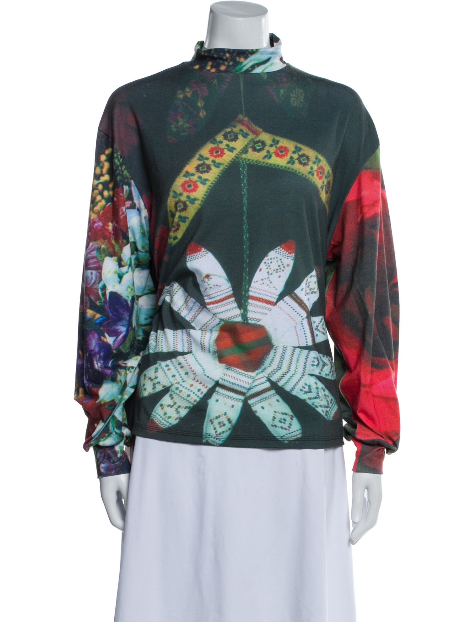 Chopova Lowena Printed Mock Neck Sweatshirt
