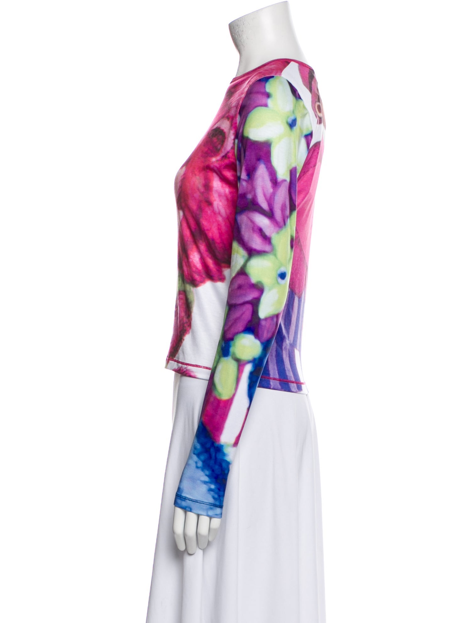 Chopova Lowena Floral Print Bateau Neckline Top w/ Tags