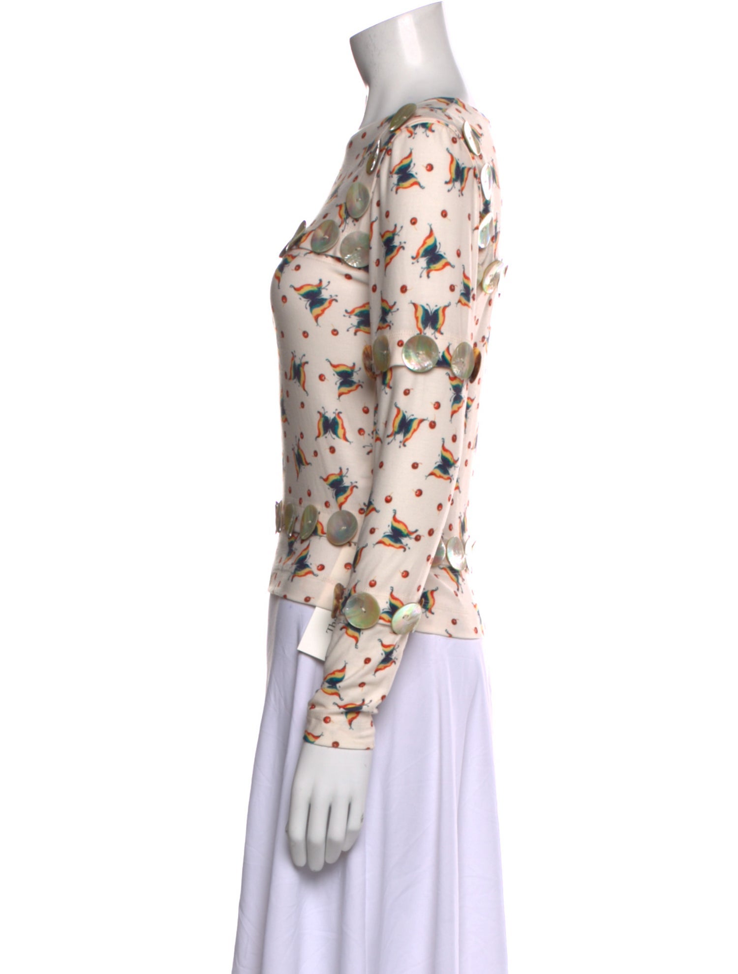 Chopova Lowena Floral Print Bateau Neckline Sweatshirt