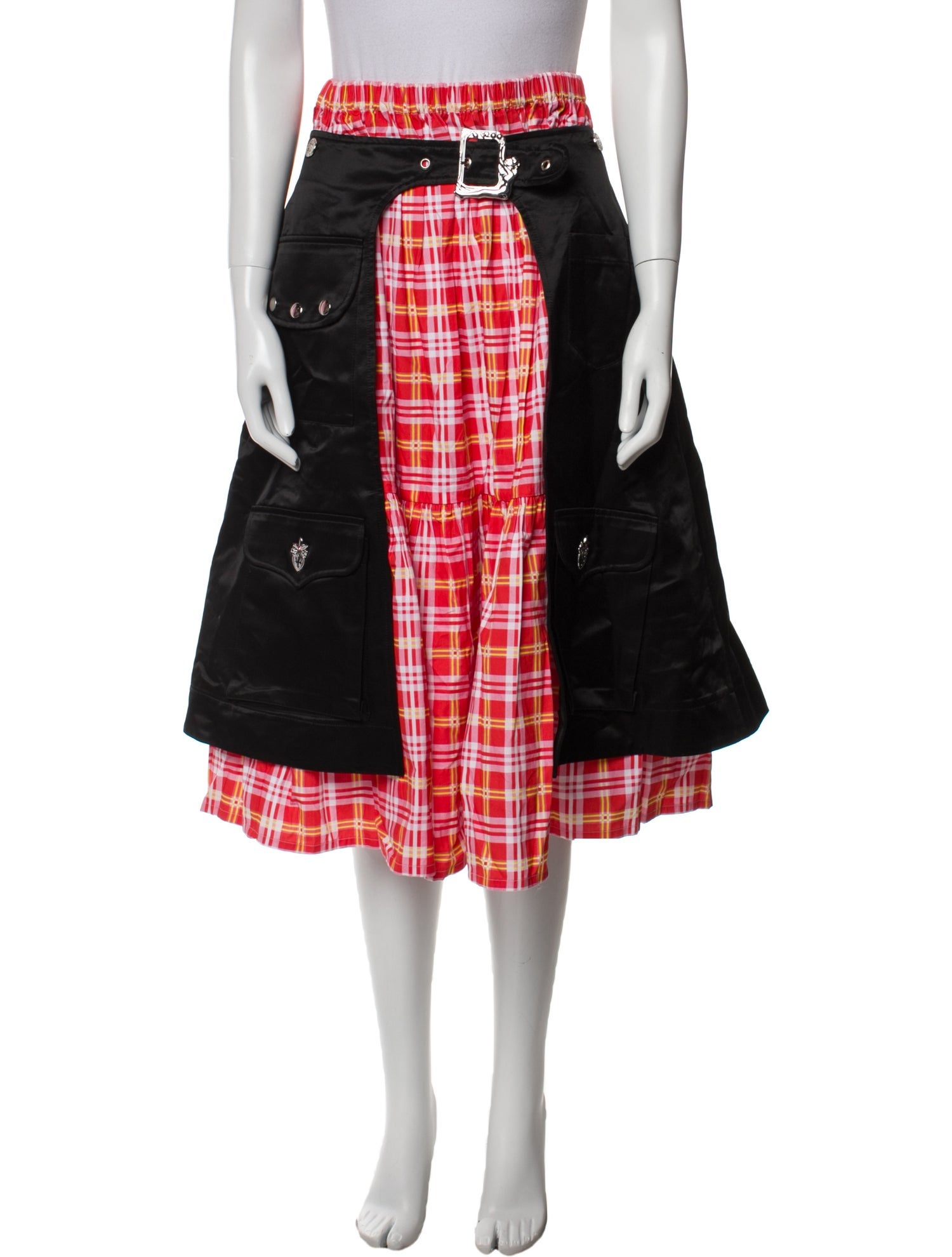 Chopova Lowena Plaid Print Midi Length Skirt w/ Tags