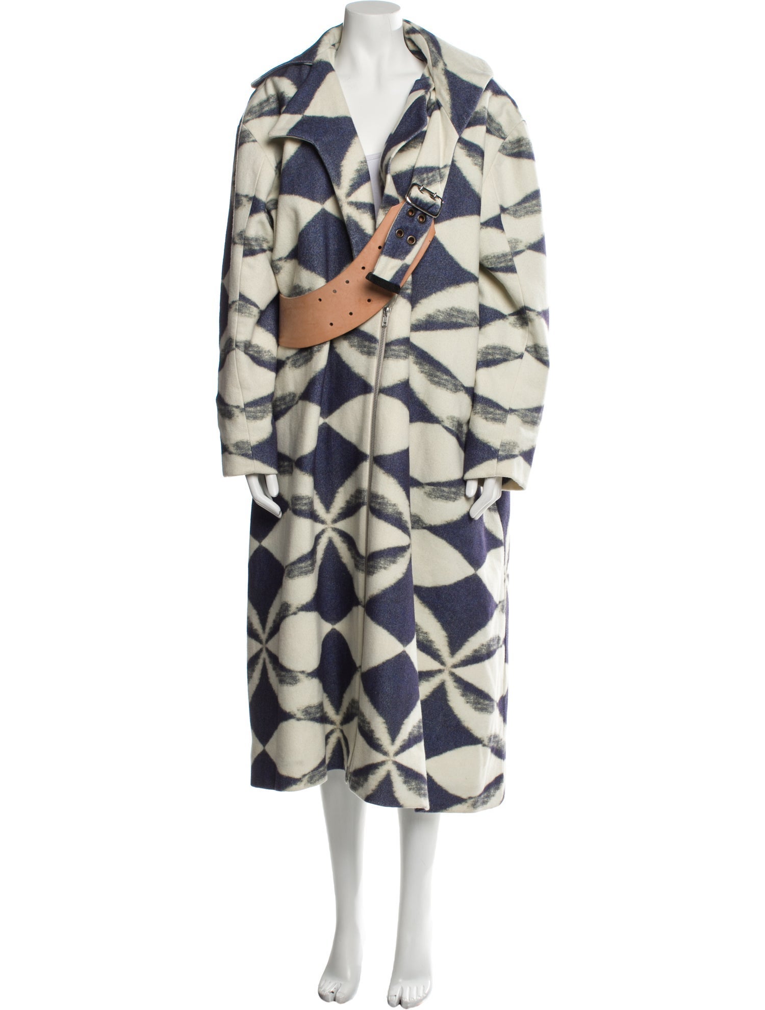 Chopova Lowena Virgin Wool Printed Trench Coat