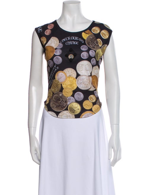 Chopova Lowena Printed Scoop Neck Crop Top