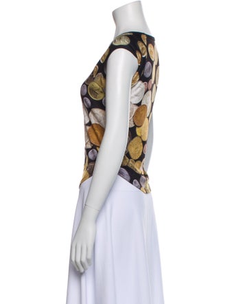 Chopova Lowena Printed Scoop Neck Crop Top