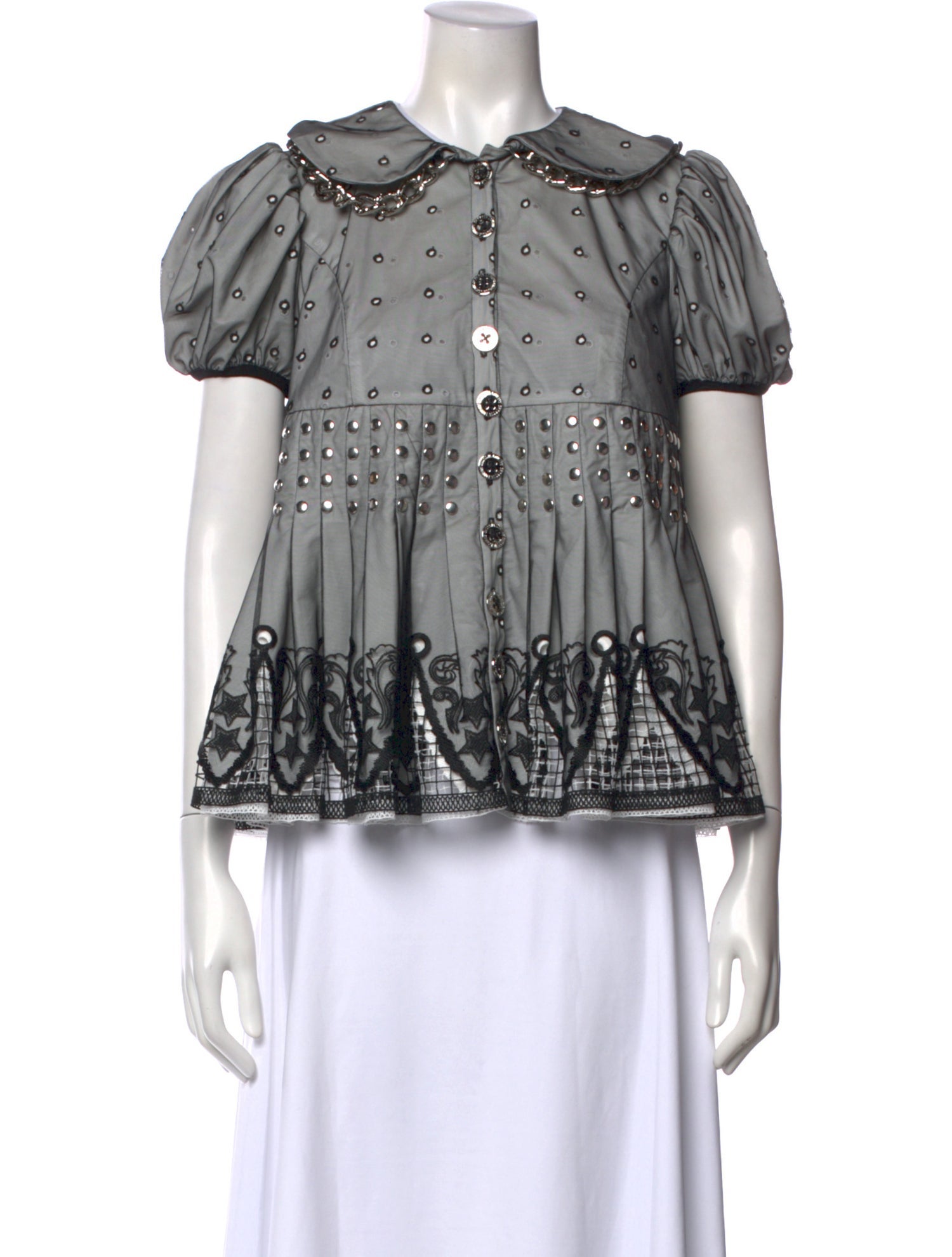 Chopova Lowena Patterned Short Sleeve Blouse