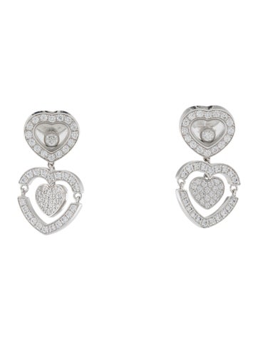 Chopard Drop 18K Happy Diamond Heart Earrings