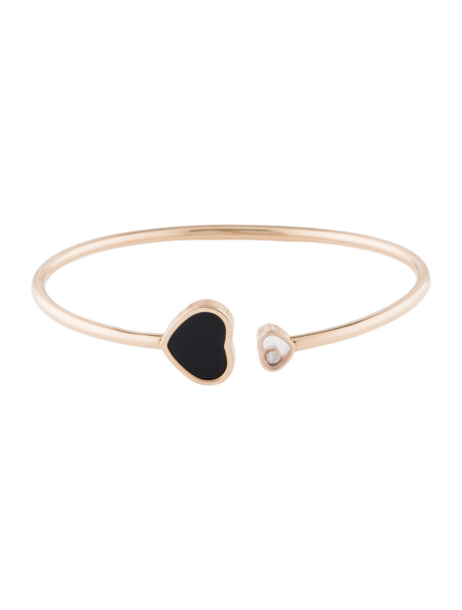 Chopard 18K Diamond & Onyx Happy Hearts Bangle
