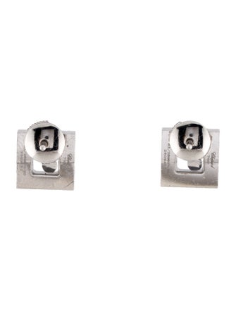 Chopard 18K Ruby & Diamond Square Happy Icon Stud Earrings