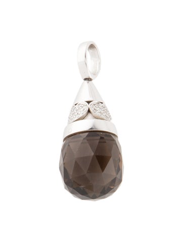 Chopard Pendant Necklace 18K Smoky Quartz & Diamond Teardrop