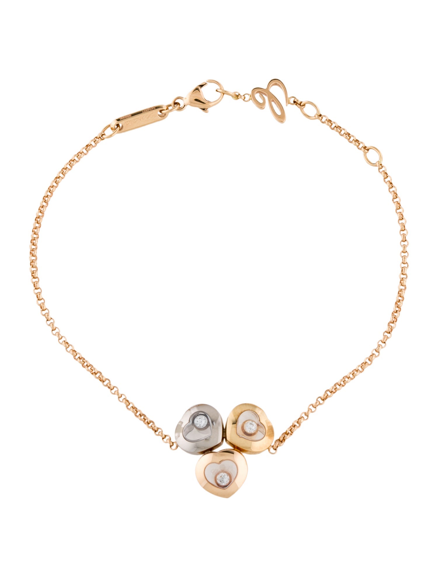 Chopard Tri-Color Happy Diamond Station Bracelet