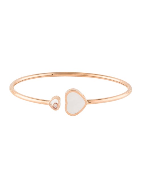 Chopard 18K Mother of Pearl Happy Hearts Cuff Bracelet