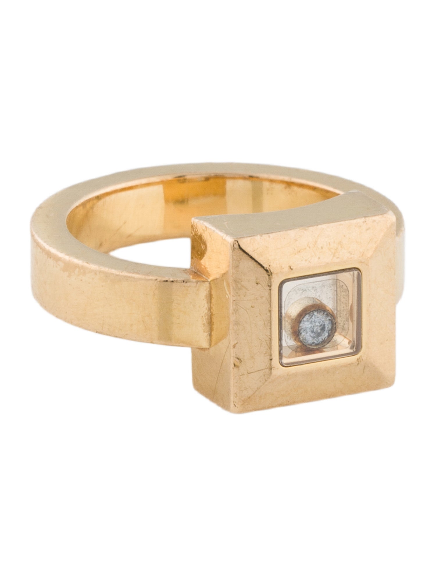 Chopard 18K Diamond Happy Diamonds Square Ring