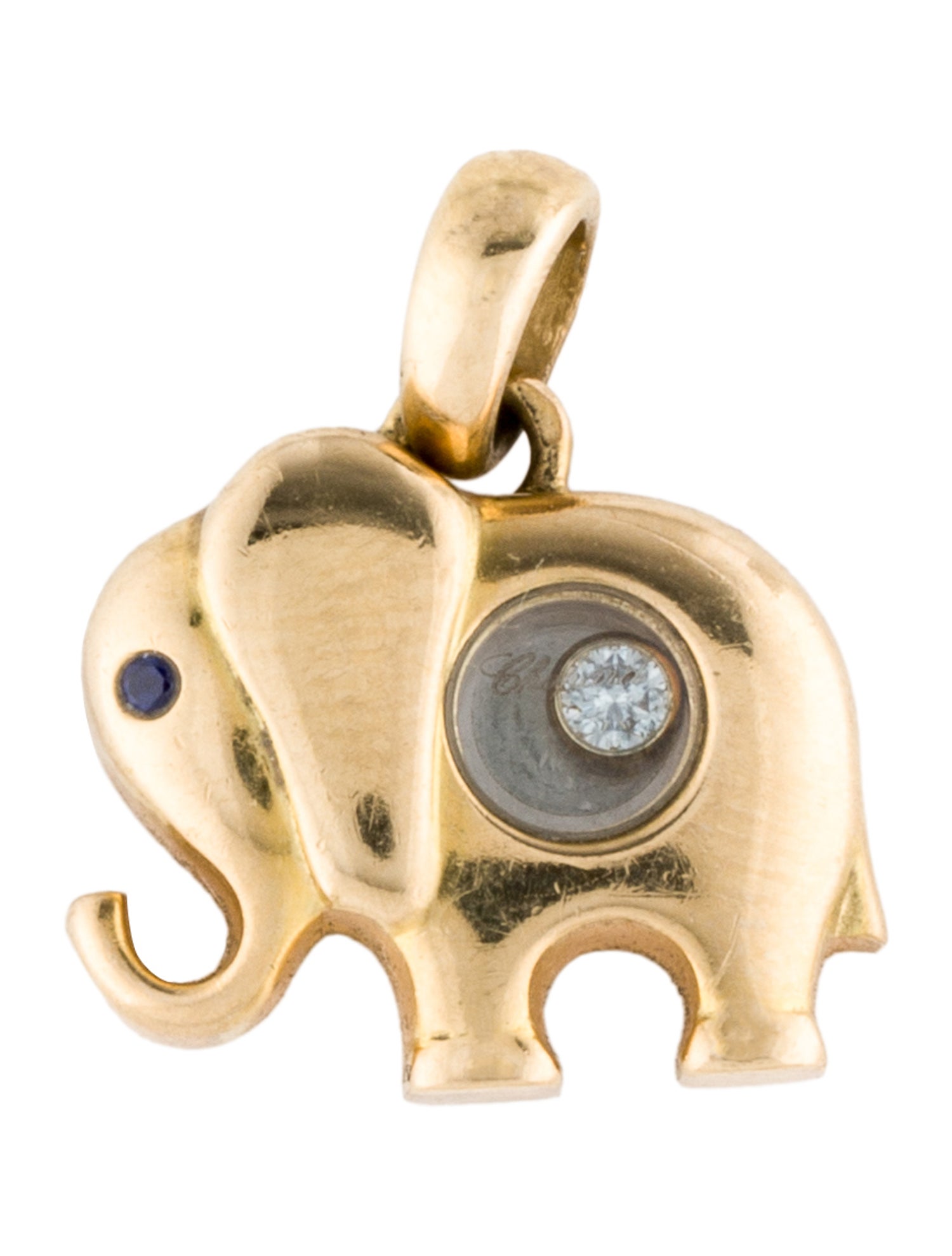 Chopard 18K Diamond & Sapphire Happy Elephant Pendant