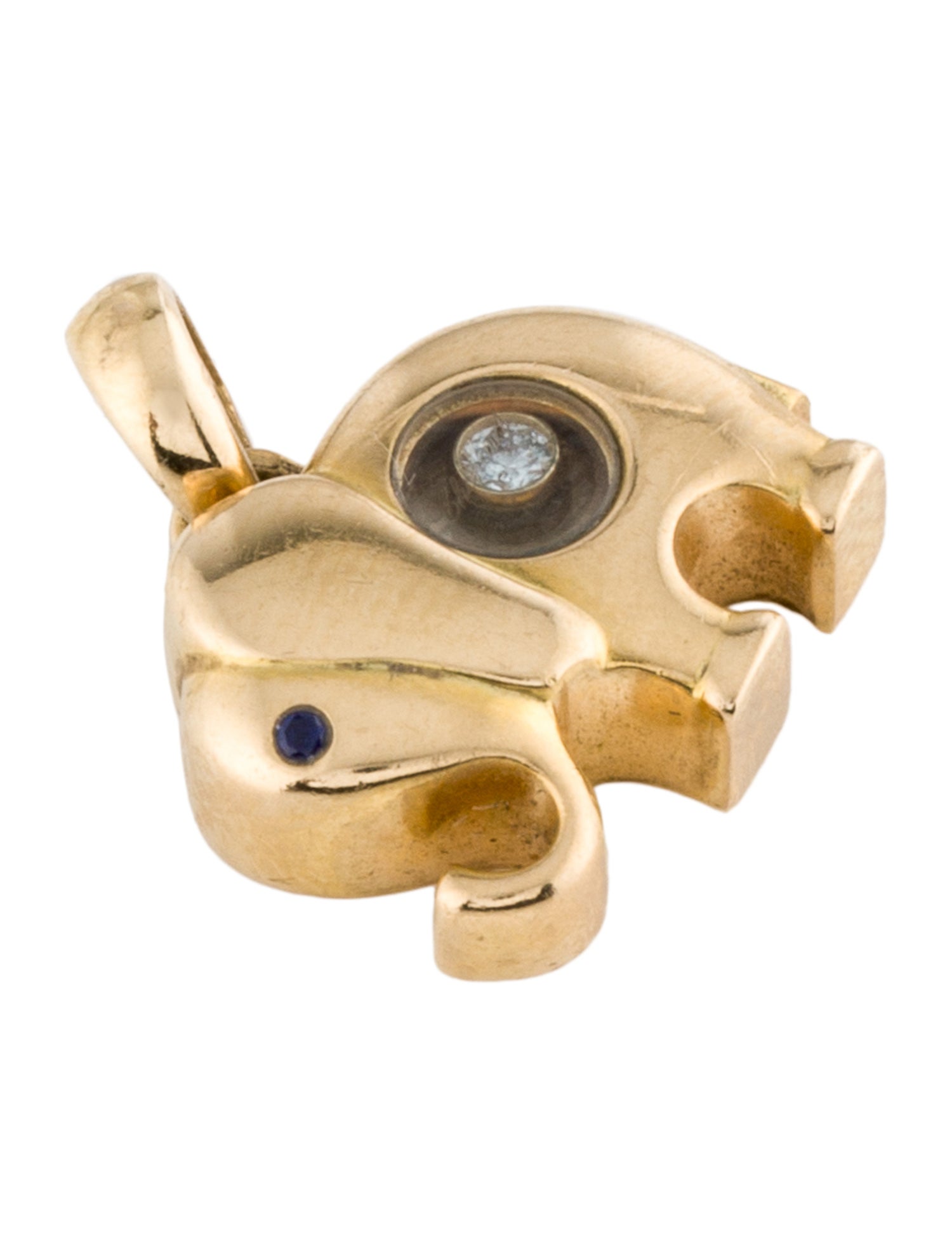 Chopard 18K Diamond & Sapphire Happy Elephant Pendant