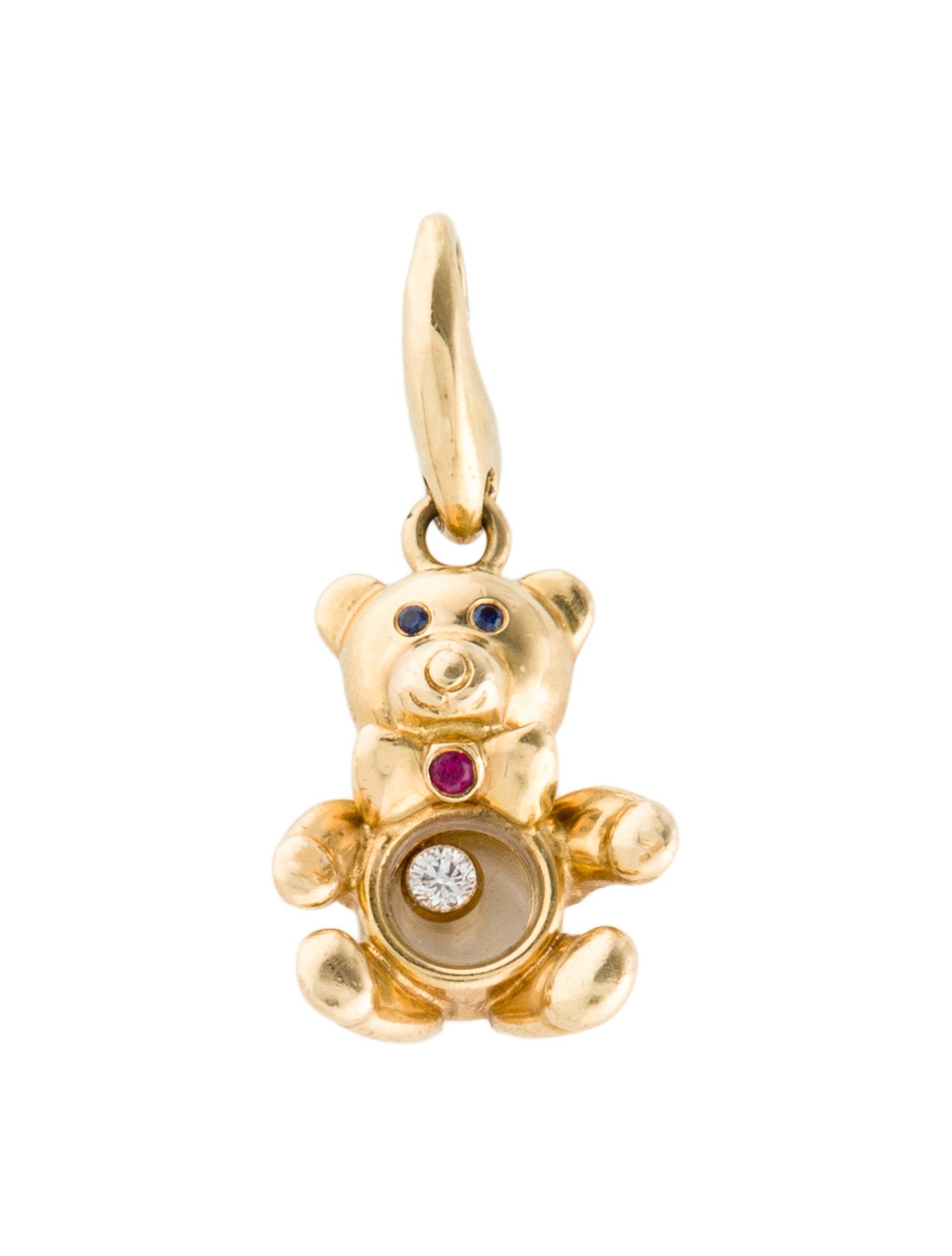 Chopard 18K Multistone & Diamond Happy Diamonds Teddybear Pendant