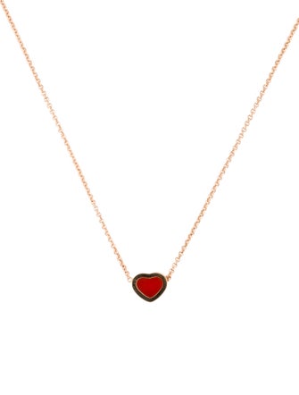 Chopard 18K Carnelian Happy Hearts Pendant Necklace