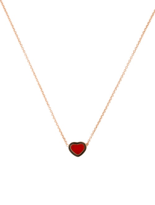 Chopard 18K Carnelian Happy Hearts Pendant Necklace