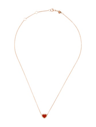 Chopard 18K Carnelian Happy Hearts Pendant Necklace