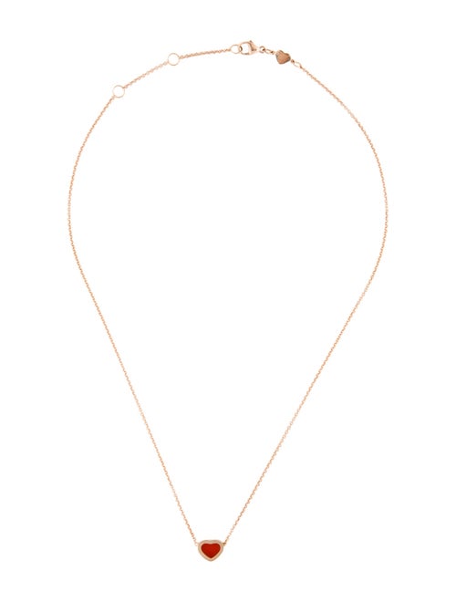 Chopard 18K Carnelian Happy Hearts Pendant Necklace