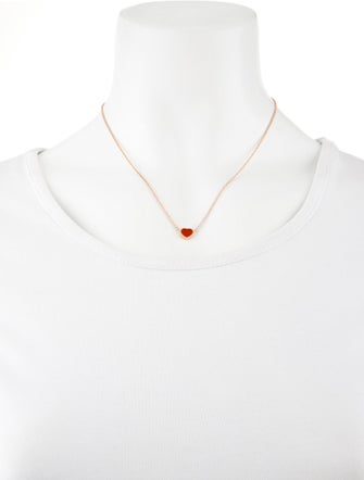 Chopard 18K Carnelian Happy Hearts Pendant Necklace