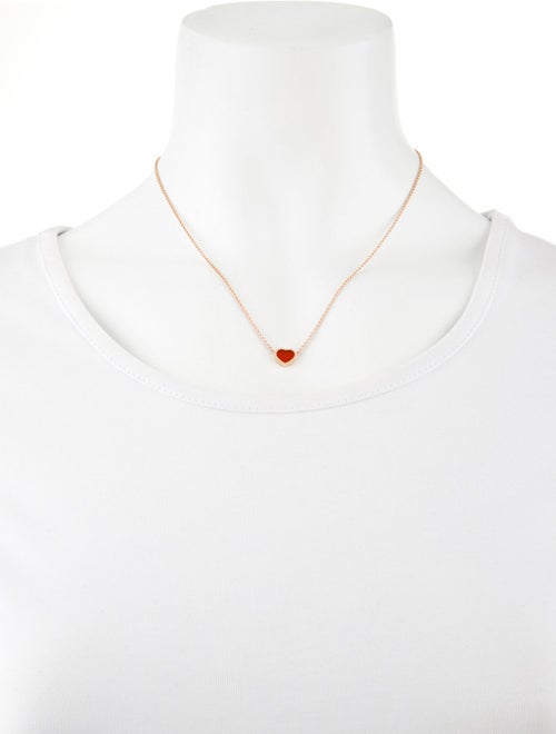 Chopard 18K Carnelian Happy Hearts Pendant Necklace