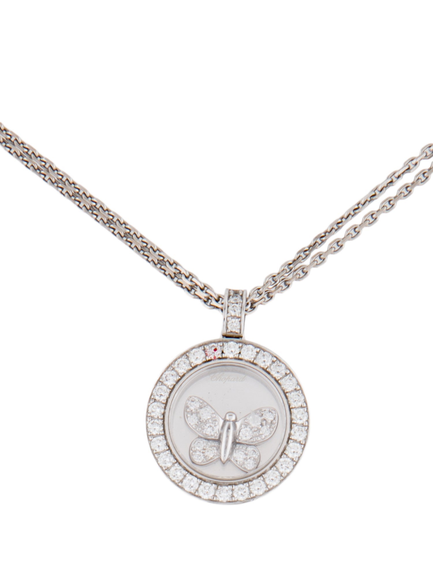 Chopard 18K Diamond Happy Butterfly Pendant Necklace