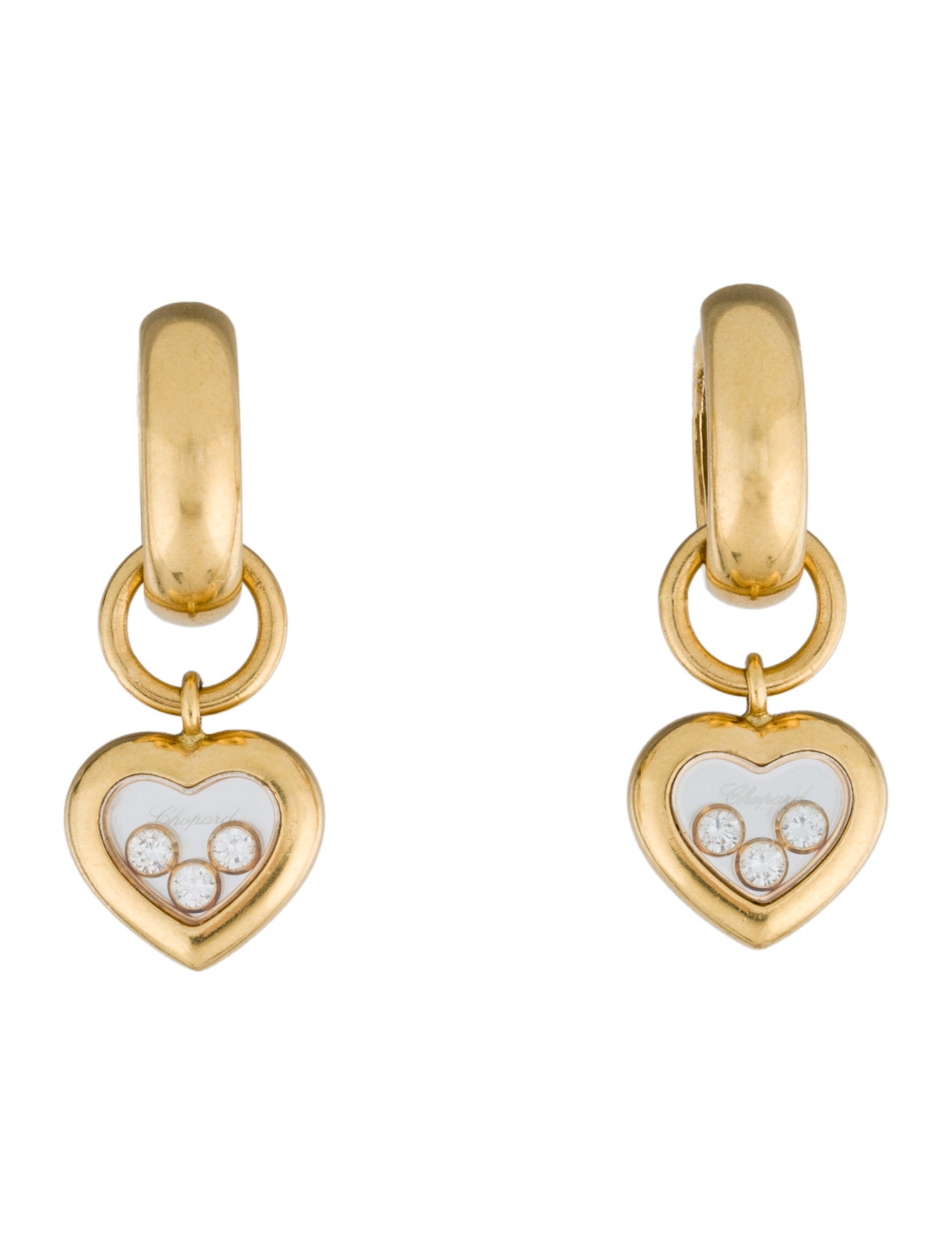 Chopard 18K Happy Hearts Drop Earrings