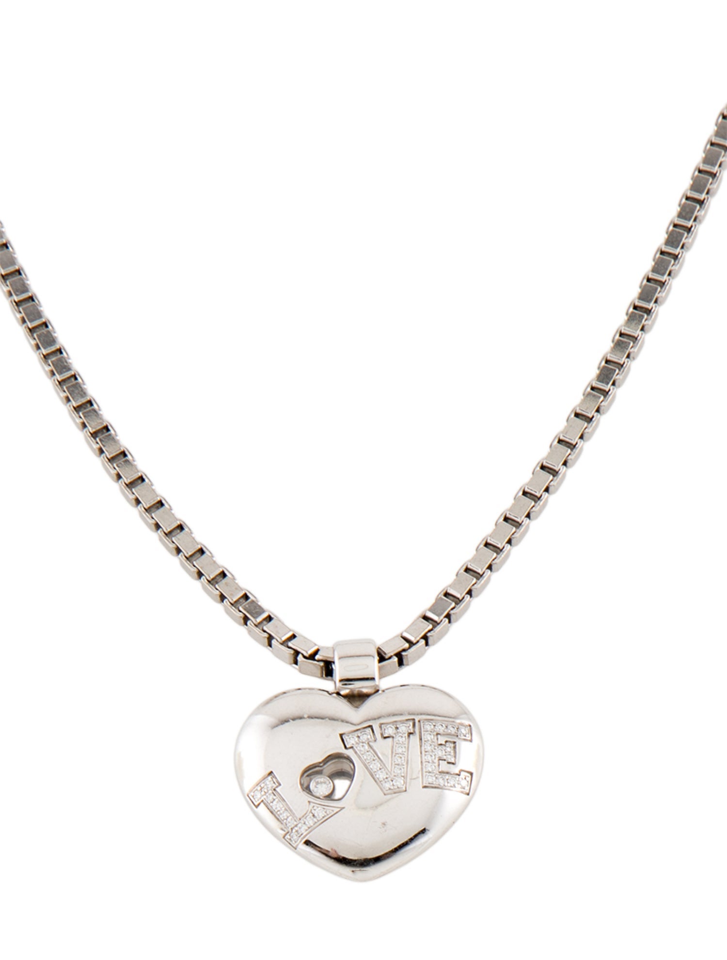 Chopard 18K Diamond 'LOVE' Heart Pendant Necklace