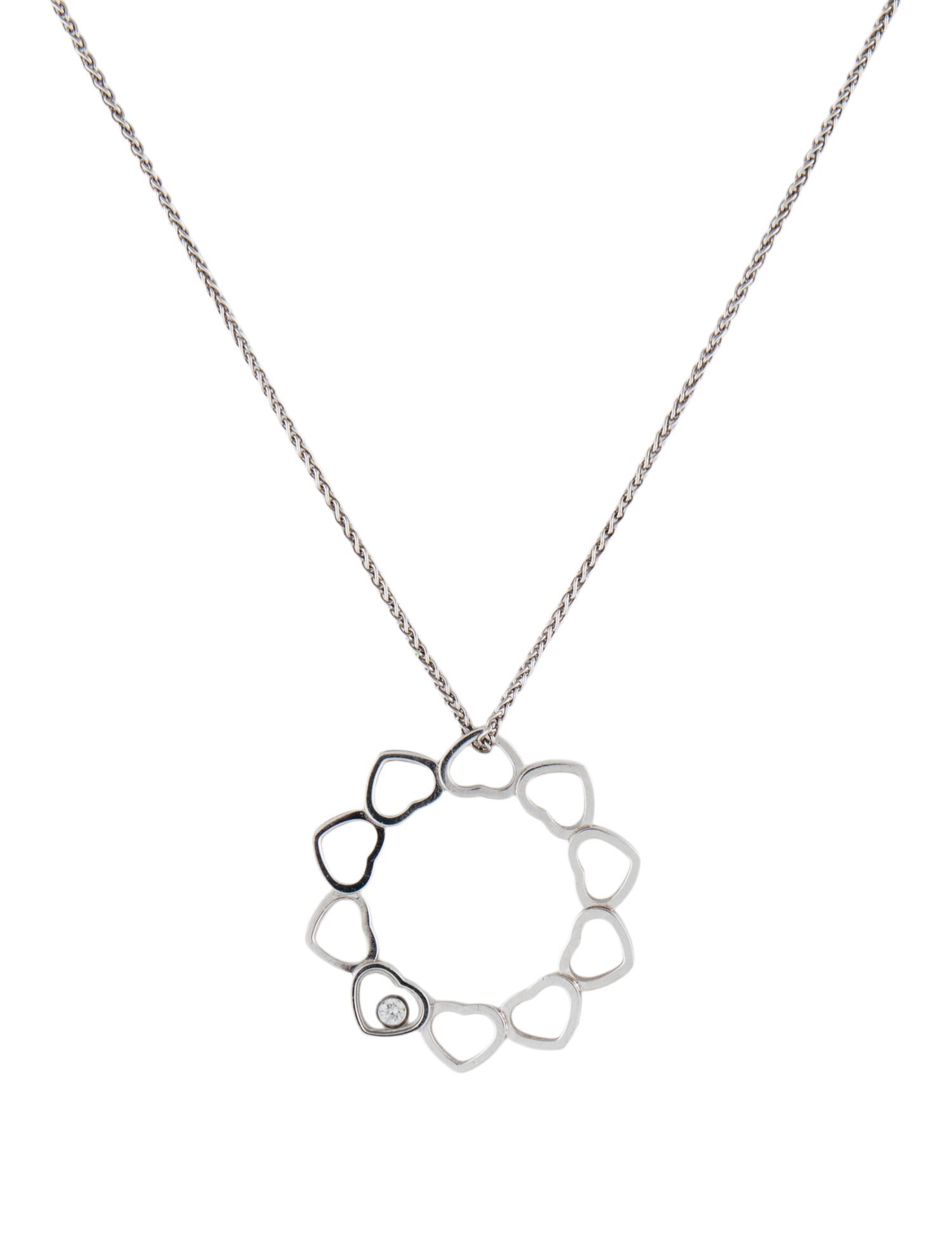 Chopard 18K Happy Diamond Multi Heart Pendant w/14K Unbranded Chain