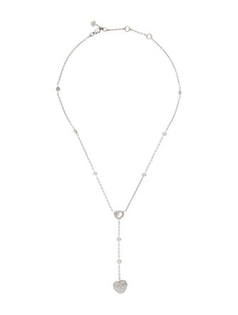 Chopard 18K 1.03ctw Diamond Dangling Heart Lariat Necklace
