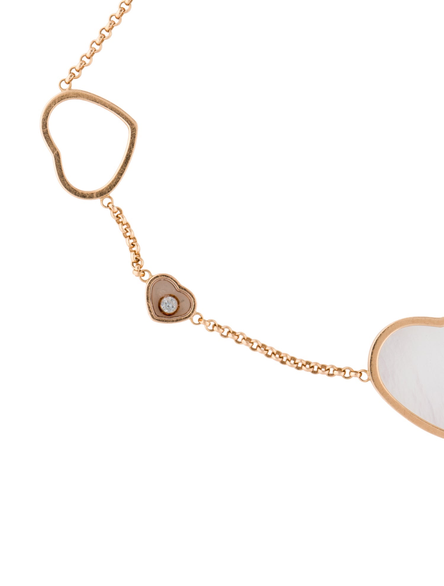 Chopard 18K Mother of Pearl & Diamond Happy Hearts Link Bracelet