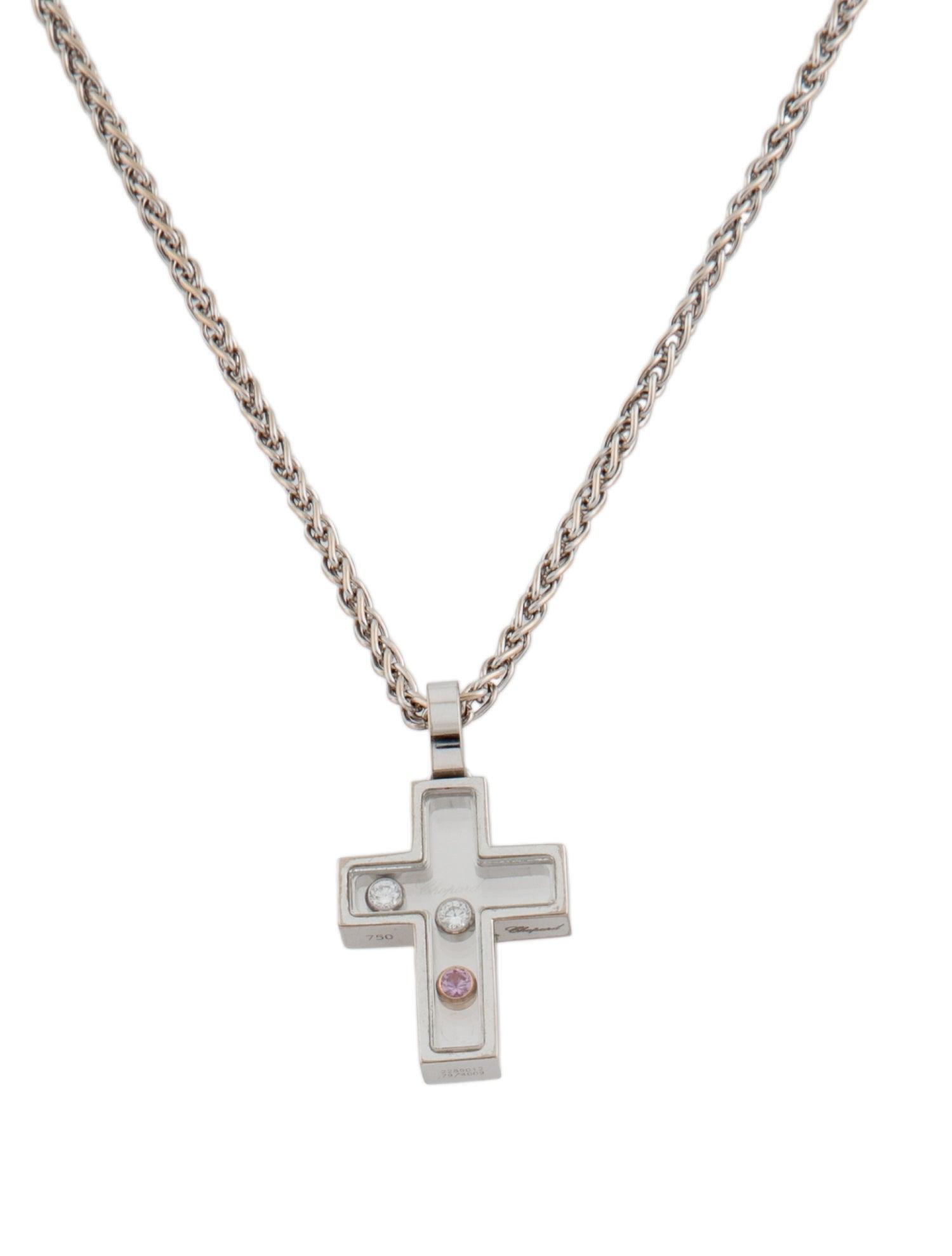 Chopard 18K Happy Diamond Cross Pendant Necklace