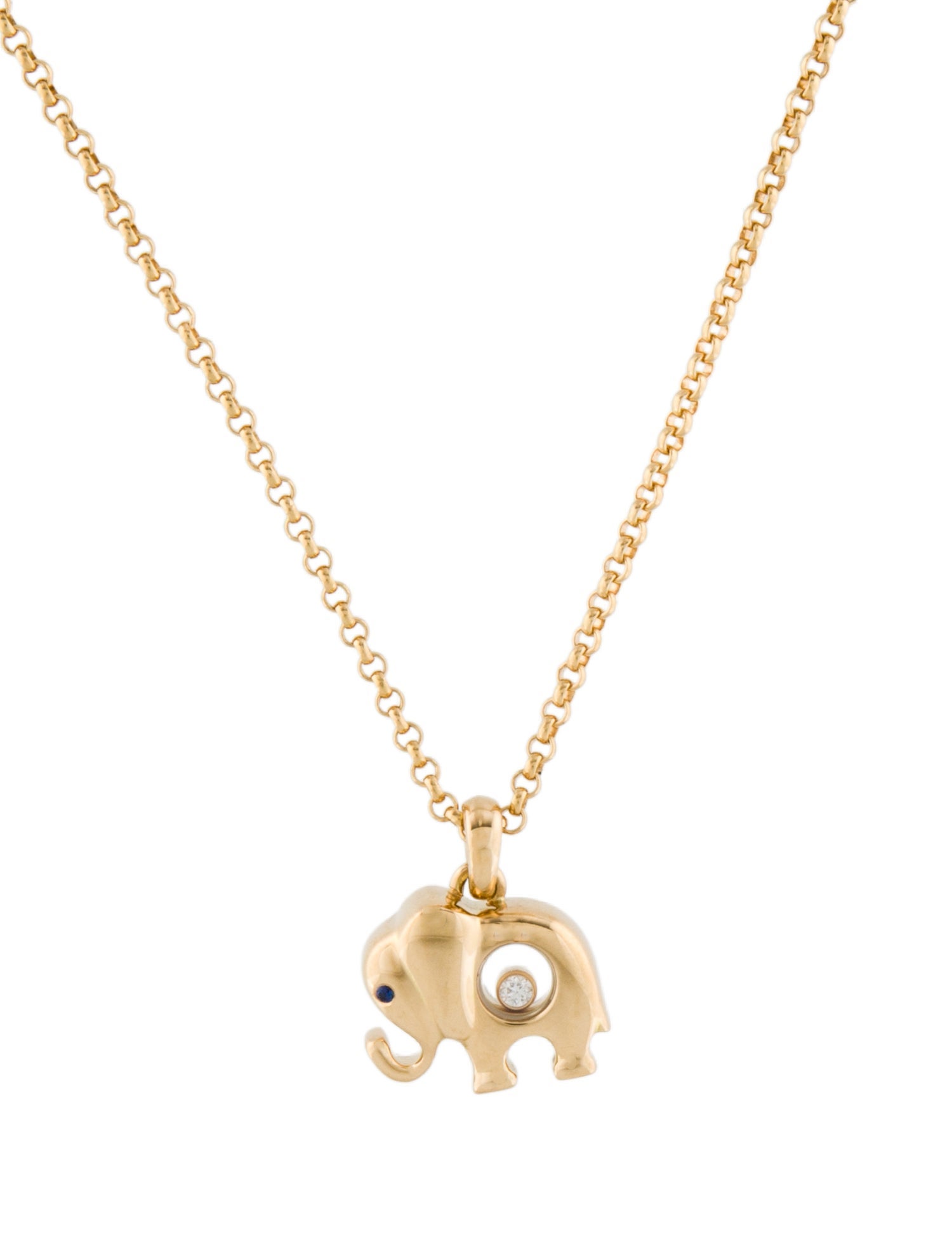 Chopard 18K Sapphire & Diamond Happy Elephant Pendant Necklace