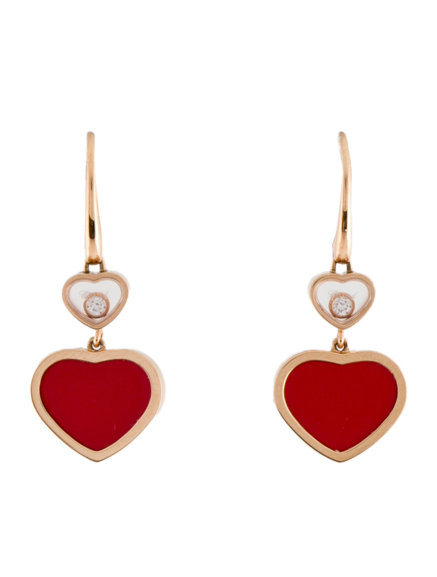 Chopard 18K Diamond Happy Hearts Drop Earrings