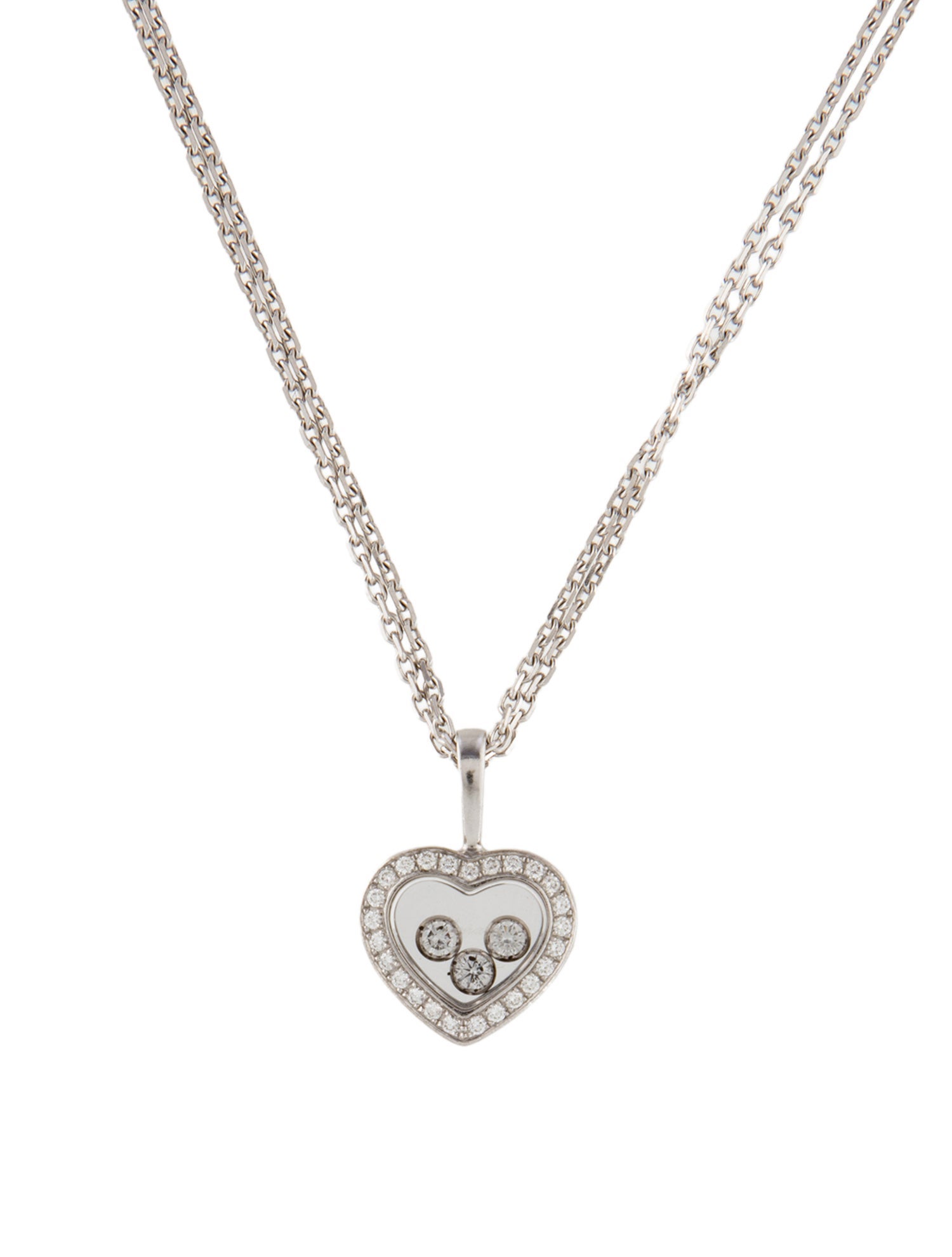 Chopard 18K Diamond Heart Pendant Necklace