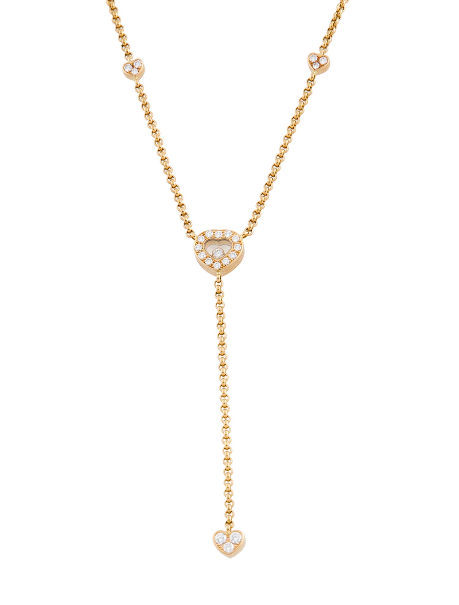 Chopard 18K Diamond Happy Hearts Lariat Necklace