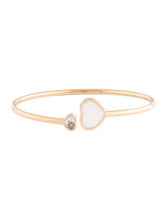 Chopard 18K Mother of Pearl & Diamond Happy Hearts Cuff
