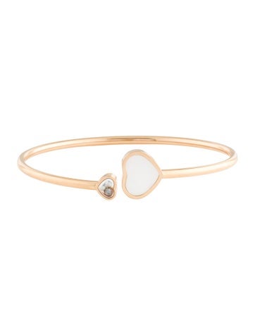 Chopard Cuff 18K Mother of Pearl & Diamond Happy Hearts