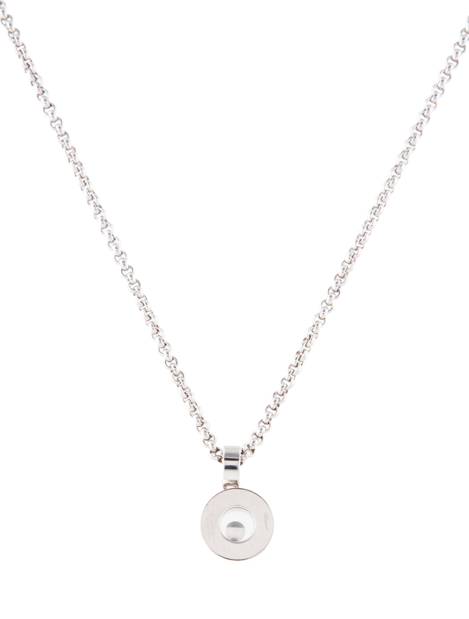 Chopard 18K Diamond Circle Pendant Necklace