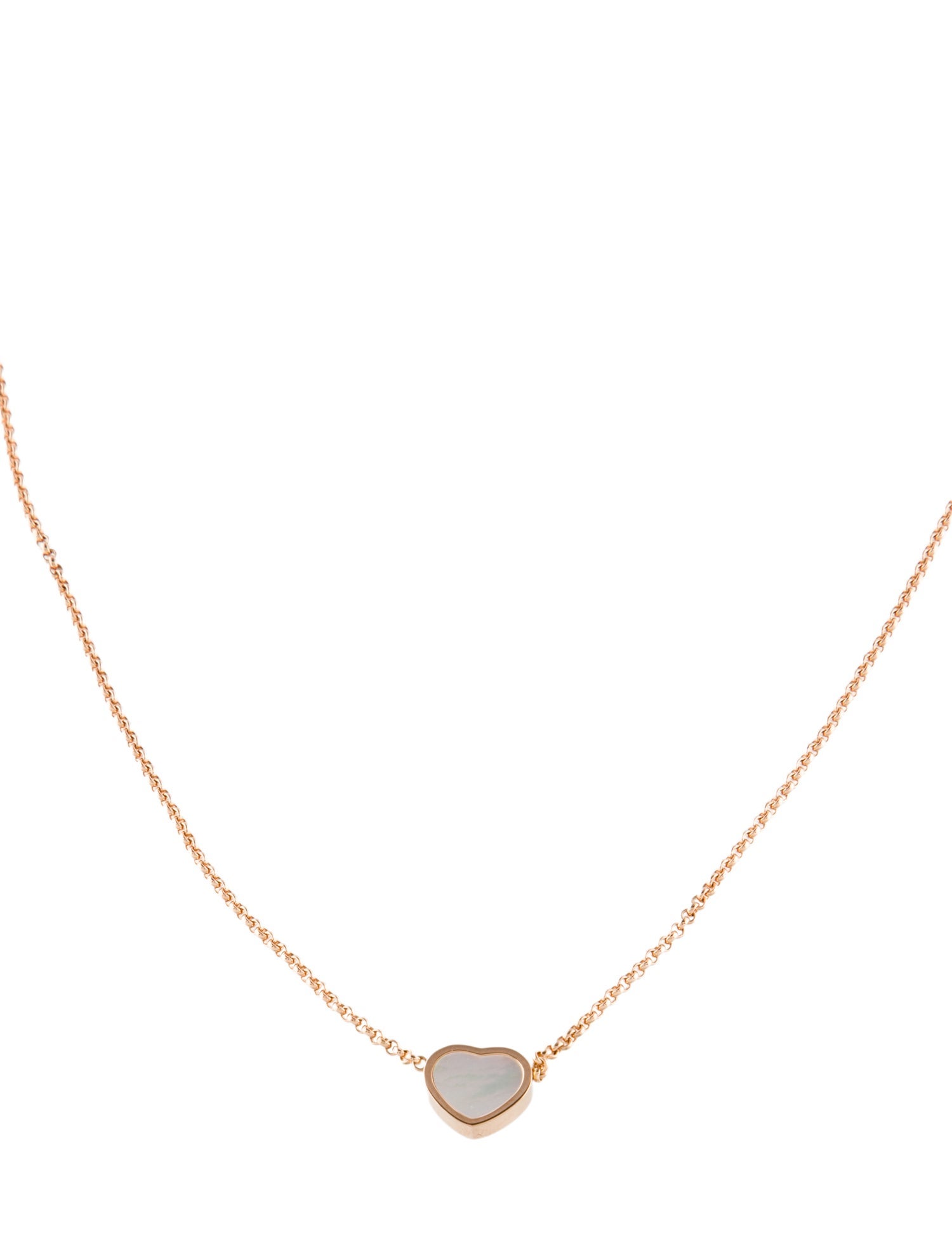 Chopard 18K Mother of Pearl My Happy Hearts Pendant Necklace