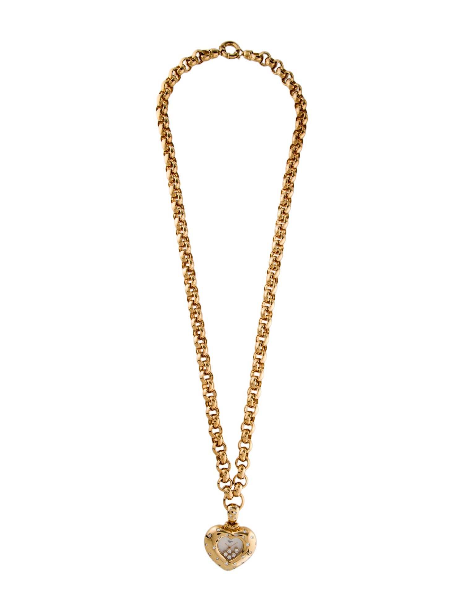 Chopard 18K Happy Diamond Heart Watch Pendant Necklace
