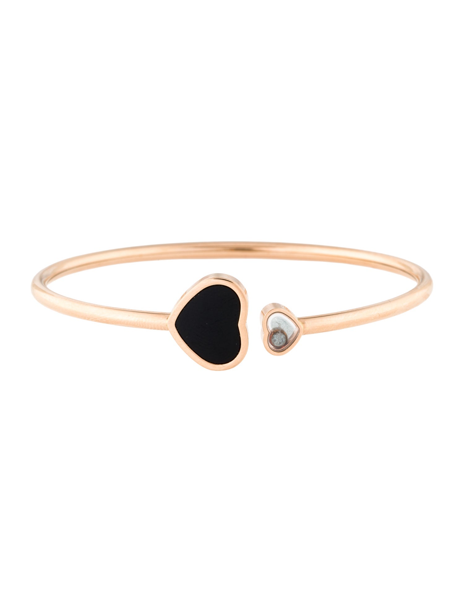 Chopard 18K Diamond & Onyx Happy Hearts Bangle