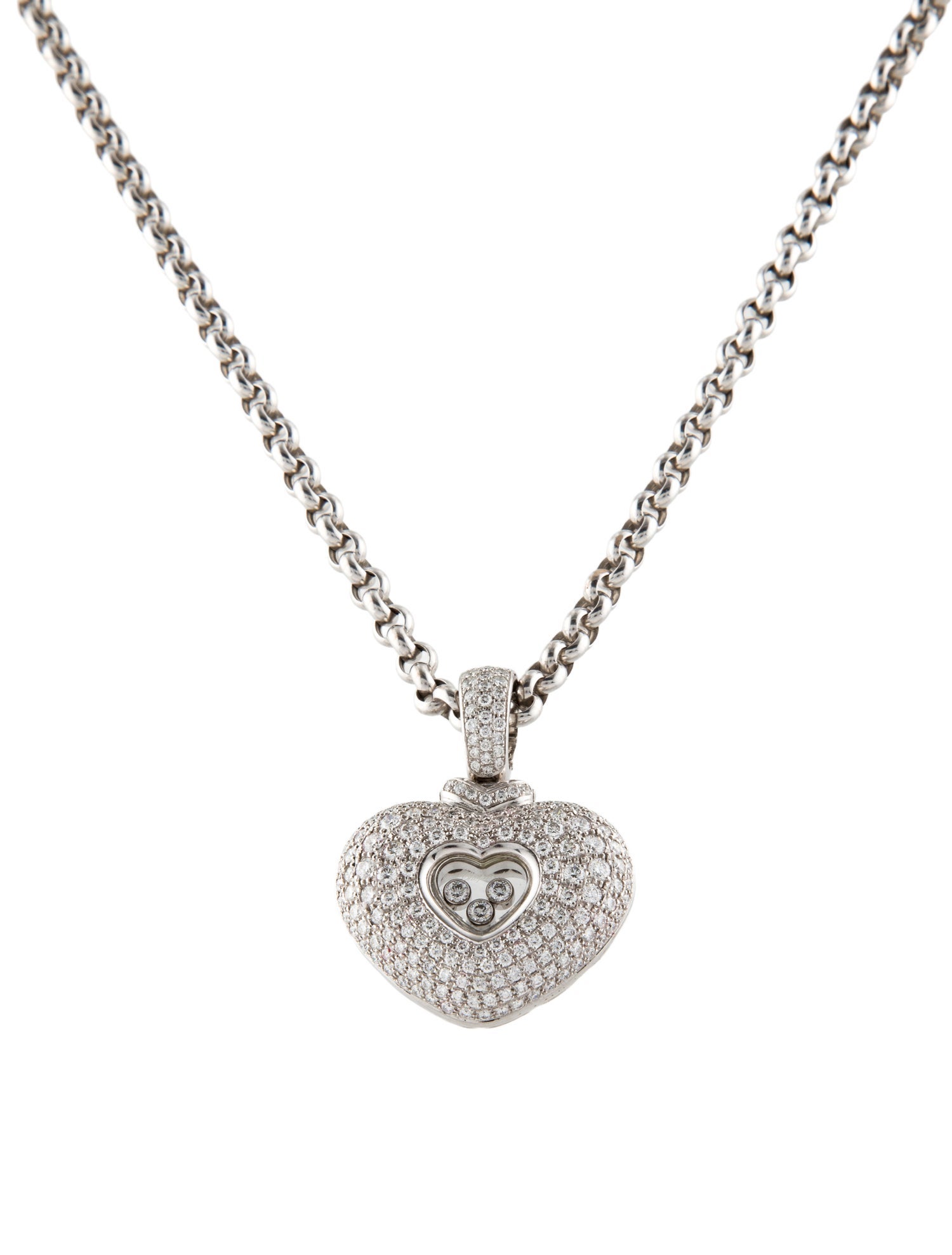 Chopard 18K 2.28ctw Diamond Happy Diamonds Pendant Necklace