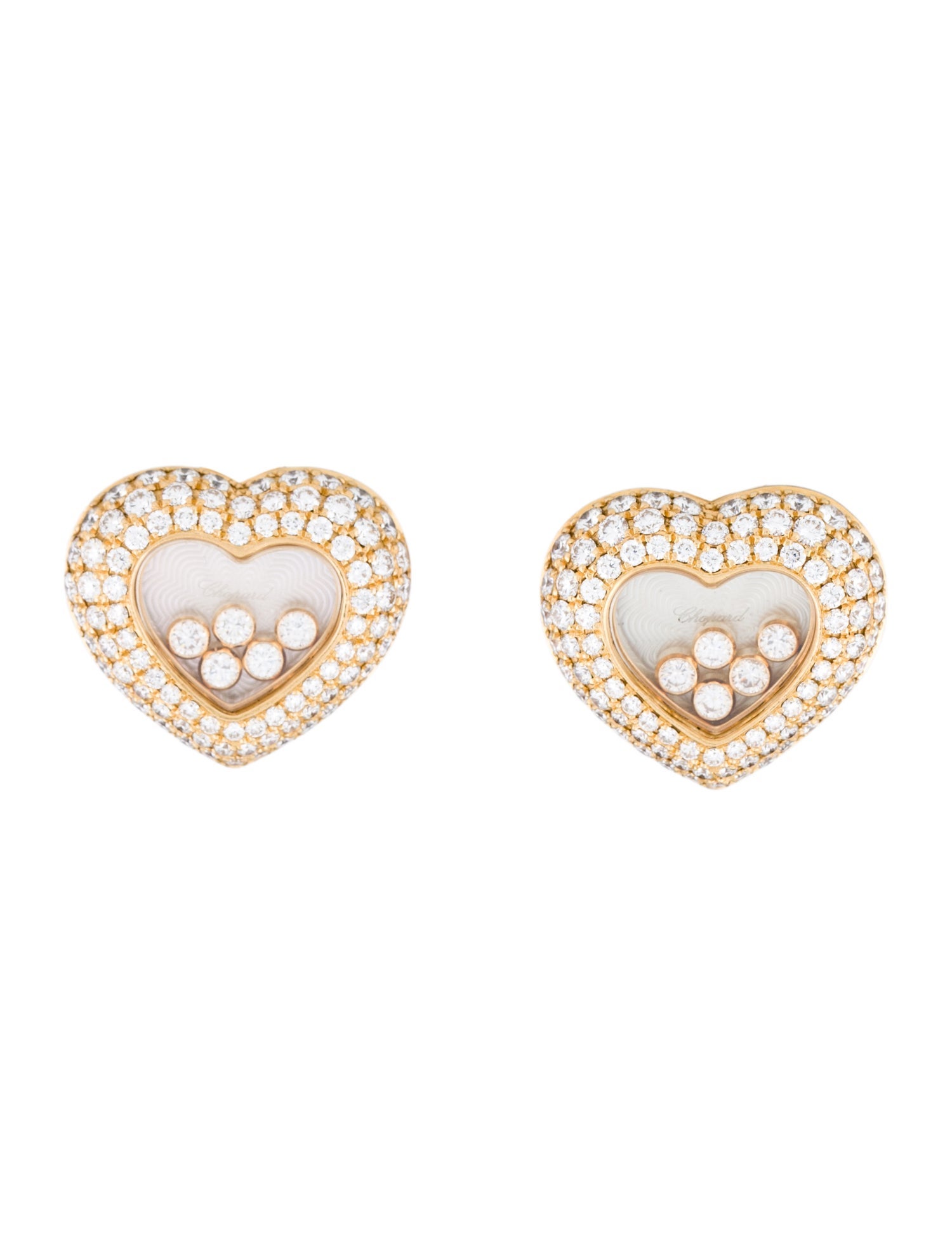 Chopard 18K 3.12ctw Diamond Heart Clip-On Earrings
