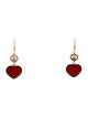 Chopard 18K Diamond & Red Stone Happy Hearts Drop Earrings