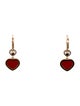 Chopard 18K Diamond & Red Stone Happy Hearts Drop Earrings