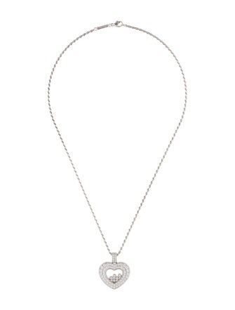 Chopard 18K Diamond Happy Hearts Pendant Necklace