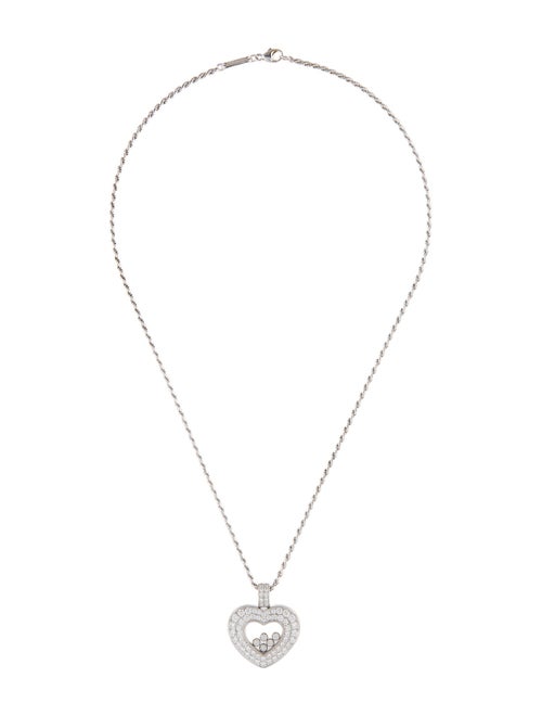 Chopard 18K Diamond Happy Hearts Pendant Necklace